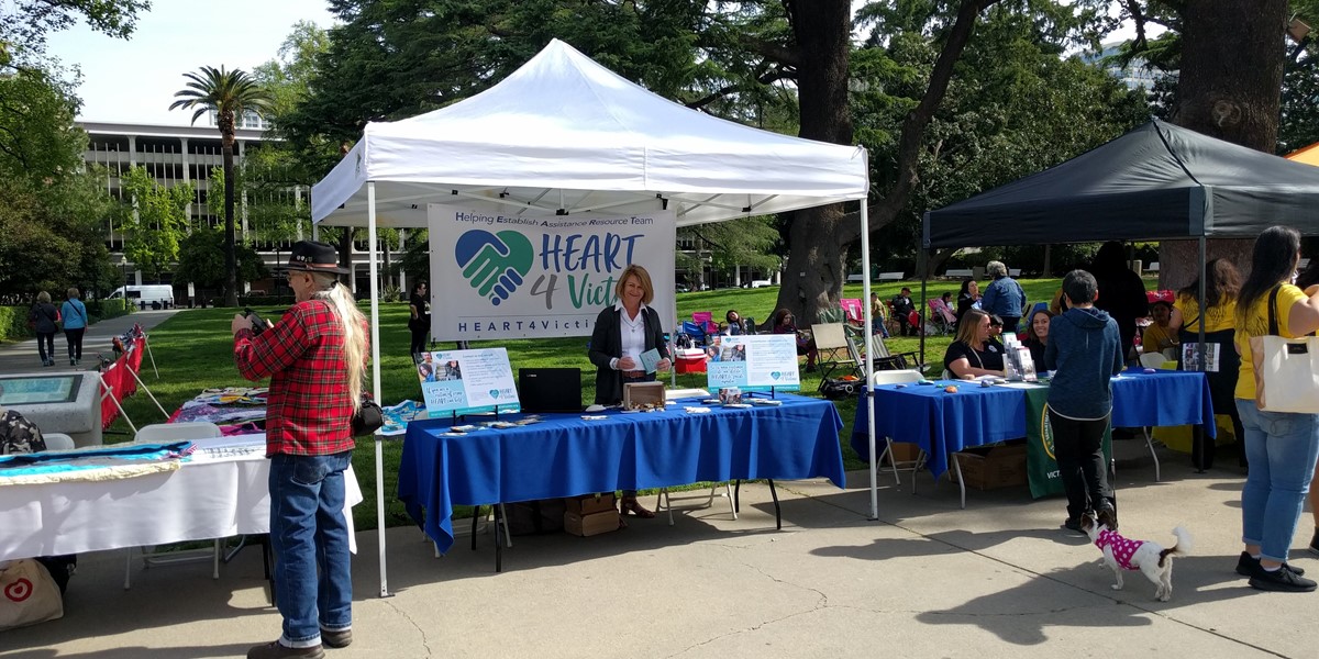 HEART4Victims booth at the rally